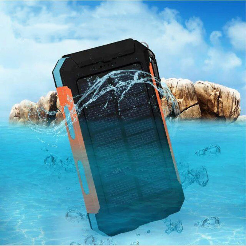 Solar Power Bank Compass 20000mAh Outdoor Mobile Phone Dual Headlights