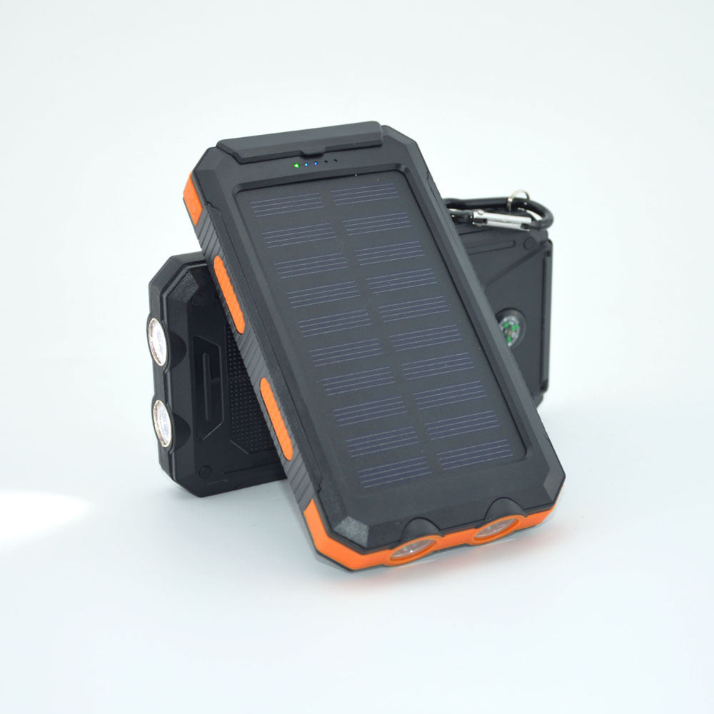 Solar Power Bank Compass 20000mAh Outdoor Mobile Phone Dual Headlights